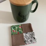 Sous-verre / sous tasse en tissu - Miniature 1