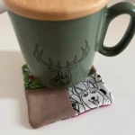 Sous-verre / sous tasse en tissu - Miniature 3