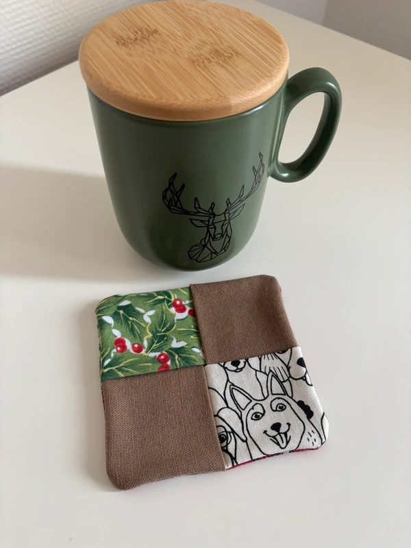 Sous-verre / sous tasse en tissu