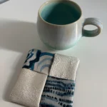 Sous-verre / sous tasse en tissu - Miniature 1