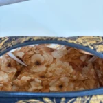 Trousse rectangulaire / de maquillage tissu toile de jouy noir doré - Miniature 4